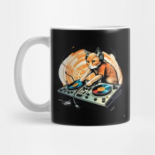 DJ Cat With Headphones - Funny CAT DJ colorful Mug